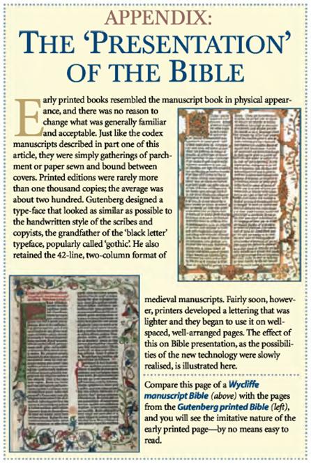 presentation of the Bible