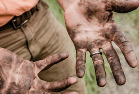 working with hands