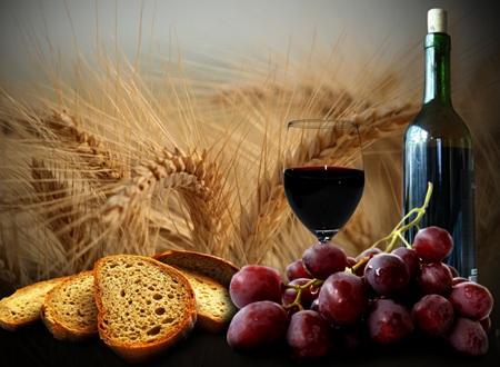 wine and bread