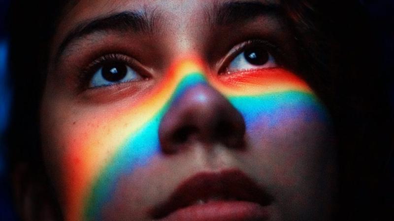face with rainbow