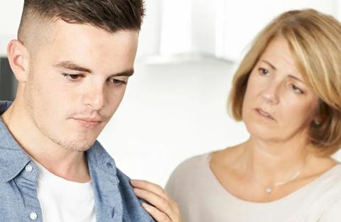 Teenage boy and mother