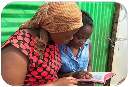 women reading Bible
