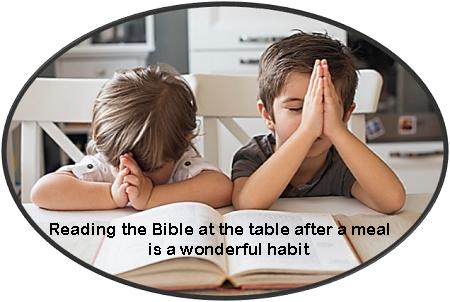 Bible reading at the table