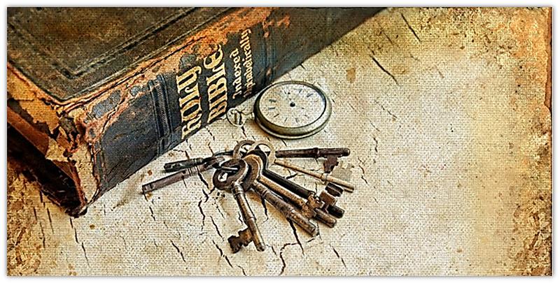 Bible with keys
