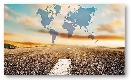 road and world map