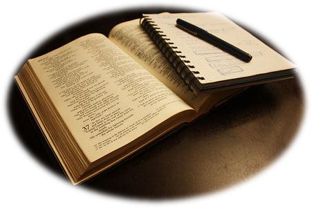 Bible with notebook